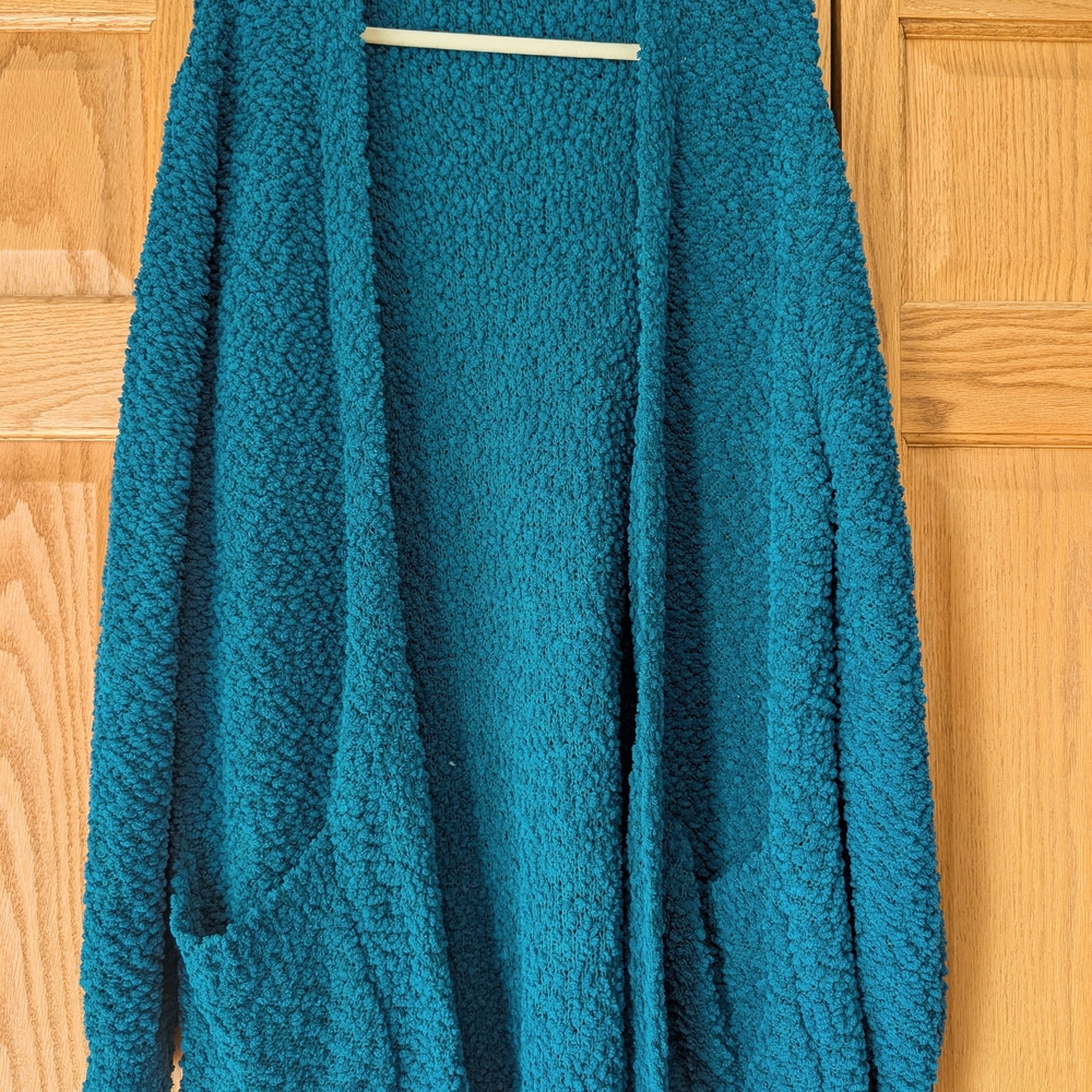 Zenana Outfitters Blue Cozy Cardigan Sweater